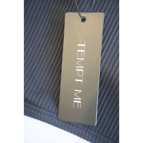 Tempt Me Women Ribbed One Shoulder Bikini Top - Size L, NWT - Picture 6 of 9